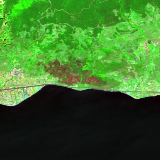 Wildfire near Edremit — Sentinel-2 SWIR (fuego)