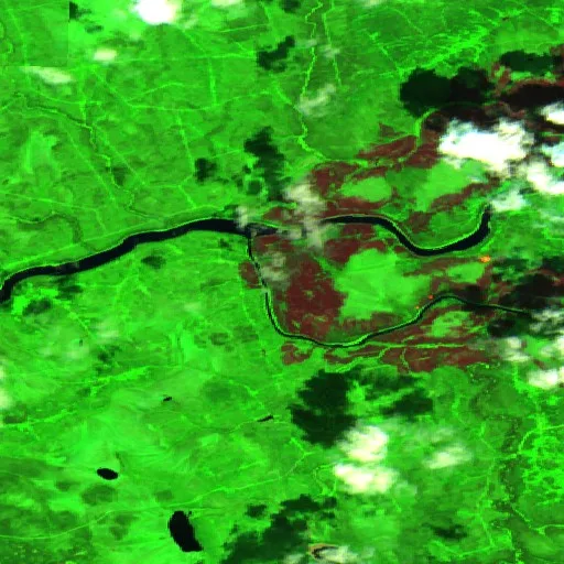 Wildfire near Eeyou Istchee Baie-James (Jul 10) — Sentinel-2 SWIR (fuego)