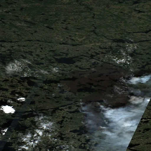 Wildfire near Eeyou Istchee James Bay (Jun 19 #3) — Sentinel-2 true color
