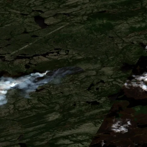 Wildfire near Eeyou Istchee James Bay (Jun 23 · NW #2) — Sentinel-2 true color