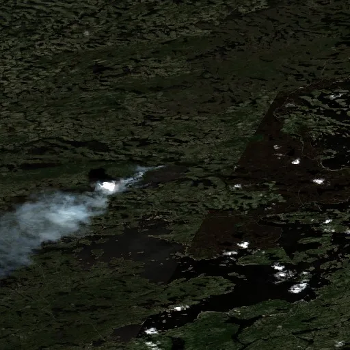 Wildfire near Eeyou Istchee James Bay (Jun 22) — Sentinel-2 true color