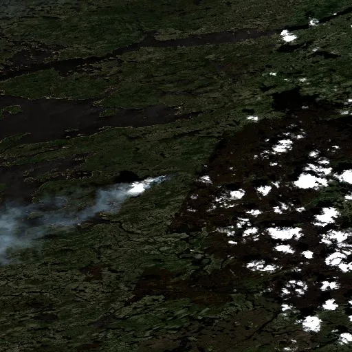 Wildfire near Eeyou Istchee James Bay (Jun 23) — Sentinel-2 true color