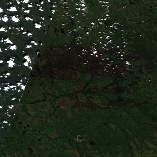 Incendio cerca de Eeyou Istchee James Bay (Jun 18) — Sentinel-2 true color