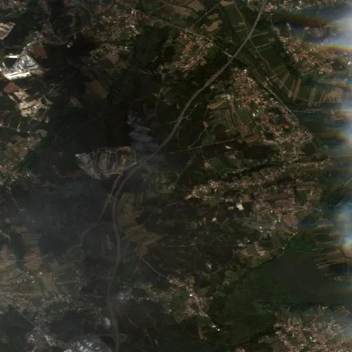 Wildfire near Eirol — Sentinel-2 true color