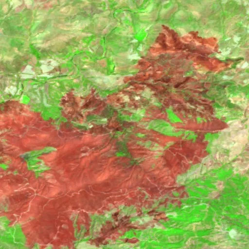 Incendio cerca de El Ayadi Barbes — Sentinel-2 SWIR (fuego)