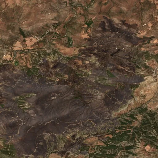 Incendio cerca de El Ayadi Barbes — Sentinel-2 true color