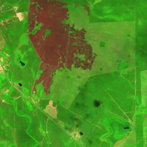 Wildfire near El Ceibal — Sentinel-2 SWIR (fuego)