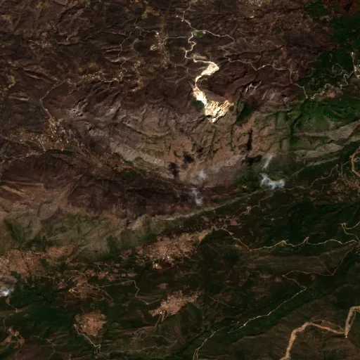 Wildfire near El Kseur — Sentinel-2 true color