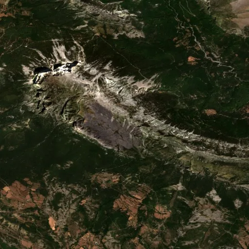 Wildfire near El Pueyo de Araguás/O Pueyo d'Araguás — Sentinel-2 true color