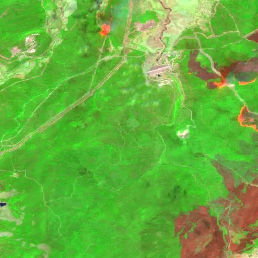 Wildfire near El Tarf — Sentinel-2 SWIR (fuego)