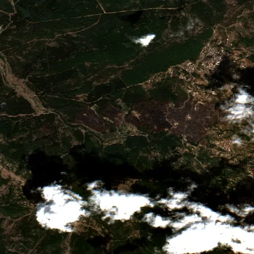 Incendio cerca de Elini — Sentinel-2 true color