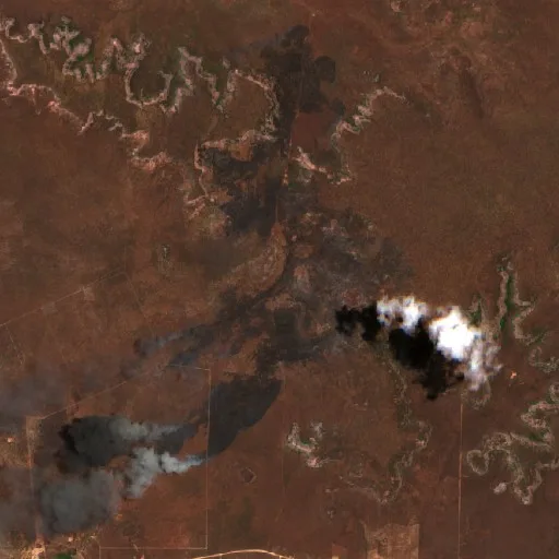 Wildfire near Eliseu Martins (Oct 11) — Sentinel-2 true color