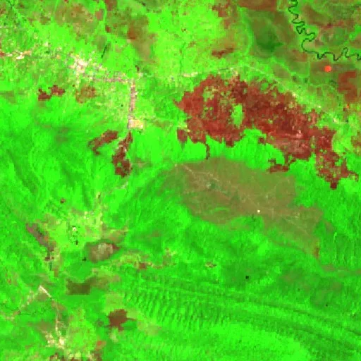 Wildfire near Enarotali — Sentinel-2 SWIR (fuego)