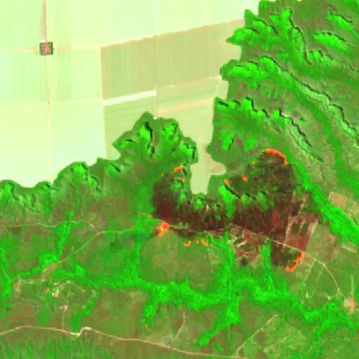 Wildfire near Enjeitado — Sentinel-2 SWIR (fuego)