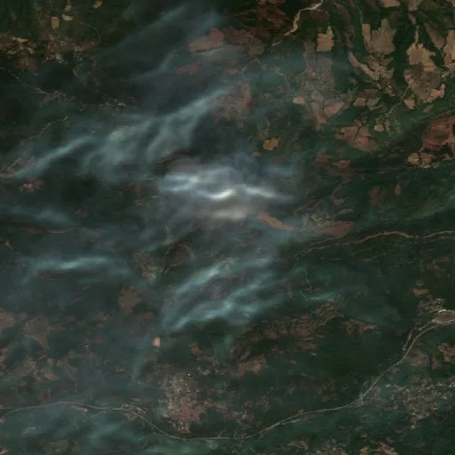 Incendio cerca de Episcopia — Sentinel-2 true color