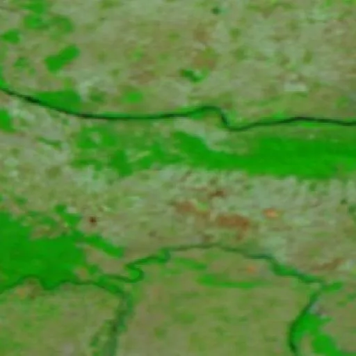 Incendio cerca de Erdevik — NASA satellite
