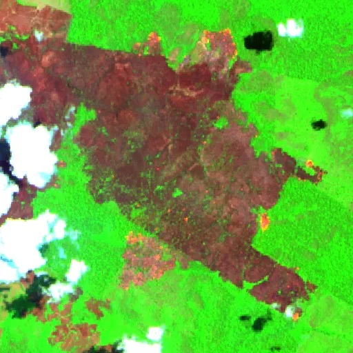 Incendio cerca de Espírito Santo — Sentinel-2 SWIR (fuego)