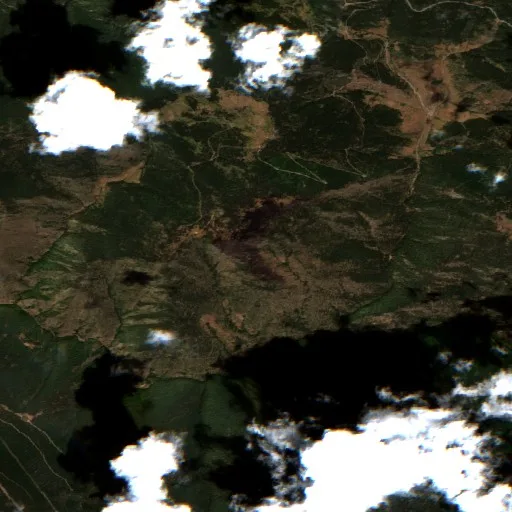 Wildfire near Farrera — Sentinel-2 true color
