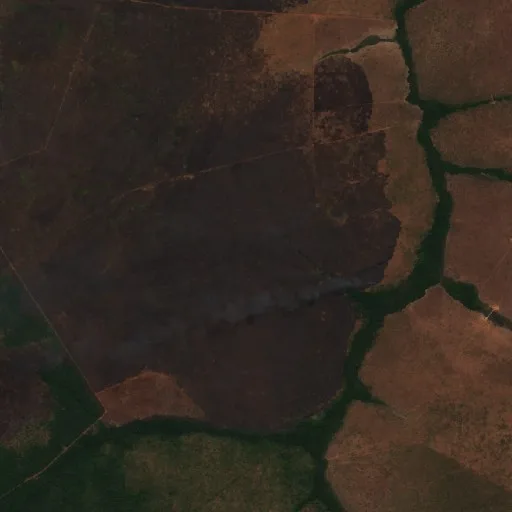 Wildfire near Fazenda Tamakavy — Sentinel-2 true color