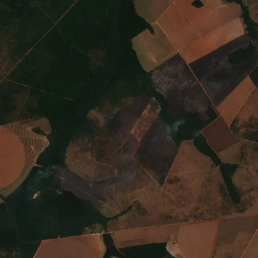 Wildfire near Feliz Natal — Sentinel-2 true color