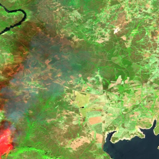 Incendio cerca de Fermoselle (29 jul · SW) — Sentinel-2 SWIR (fuego)