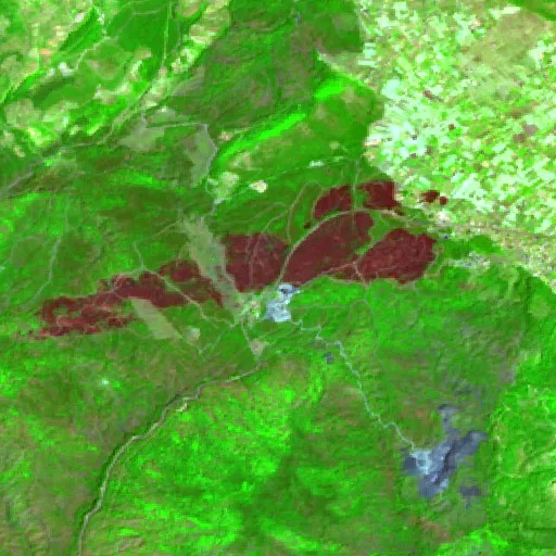 Incendio cerca de Fethiye (30 jul) — Sentinel-2 SWIR (fuego)