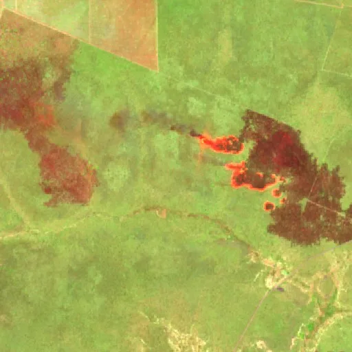 Incendio cerca de Floriano (27 sep) — Sentinel-2 SWIR (fuego)