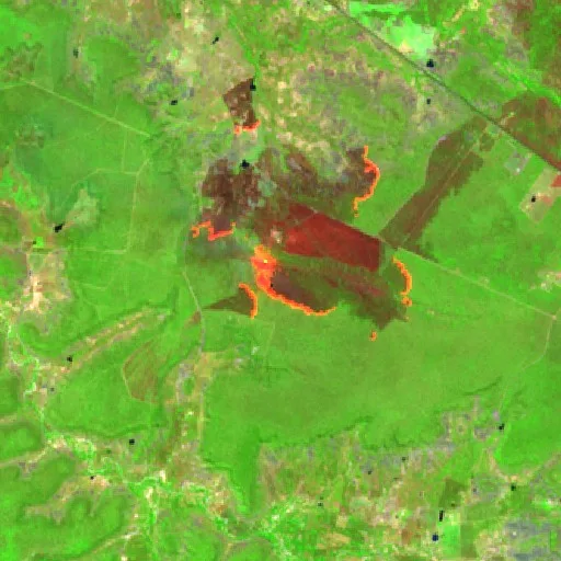 Wildfire near Floriano — Sentinel-2 SWIR (fuego)