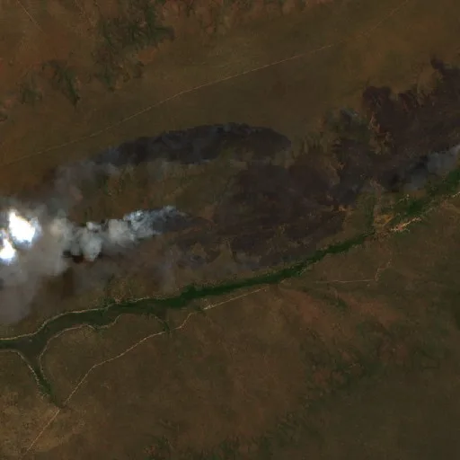 Wildfire near Formosa do Rio Preto (Oct 4) — Sentinel-2 true color