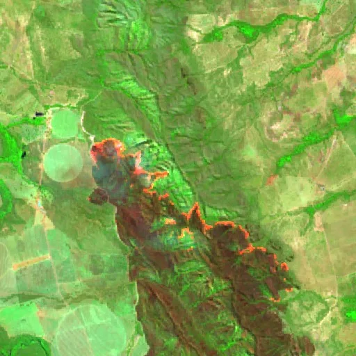 Wildfire near Formoso (Aug 18) — Sentinel-2 SWIR (fuego)