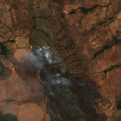 Wildfire near Formoso (Aug 18) — Sentinel-2 true color