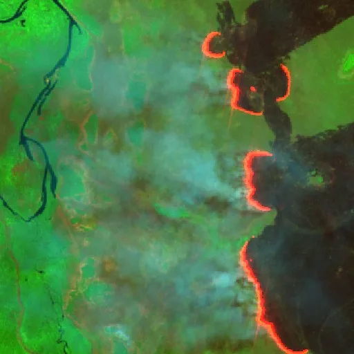 Incendio cerca de Formoso do Araguaia (Jul 22) — Sentinel-2 SWIR (fuego)
