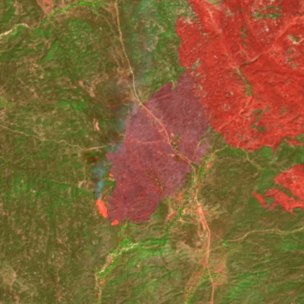 Incendio cerca de Fraccionamiento del Valle (16 sep) — Sentinel-2 SWIR (fuego)