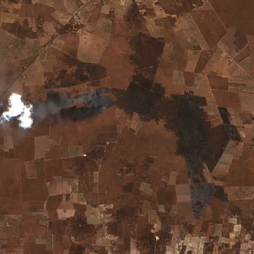 Wildfire near Francisco Santos — Sentinel-2 true color
