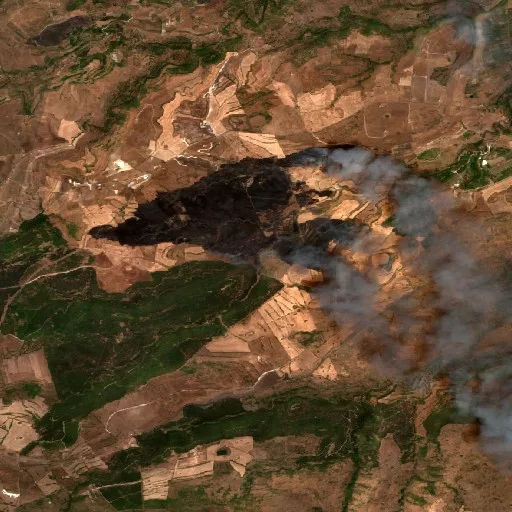 Wildfire near Francofonte (Jul 22 #2) — Sentinel-2 true color