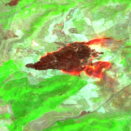 Wildfire near Francofonte — Sentinel-2 SWIR (fuego)