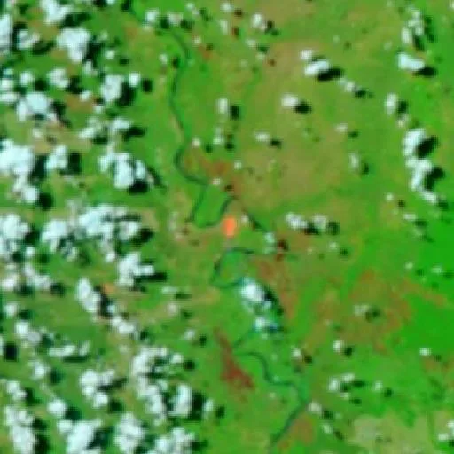 Wildfire near Fuerte Olimpo (Sep 29) — NASA satellite