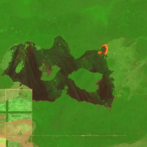 Wildfire near Fuerte Olimpo — Sentinel-2 SWIR (fuego)