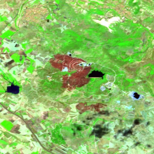 Wildfire near Futei/Furtei — Sentinel-2 SWIR (fuego)