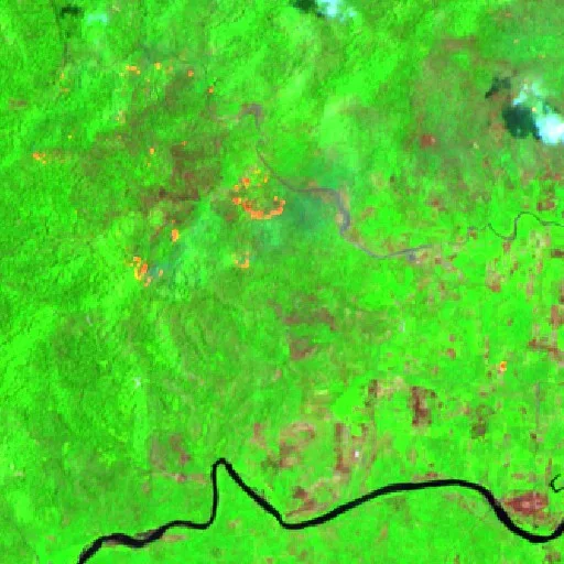Incendio cerca de Galela — Sentinel-2 SWIR (fuego)