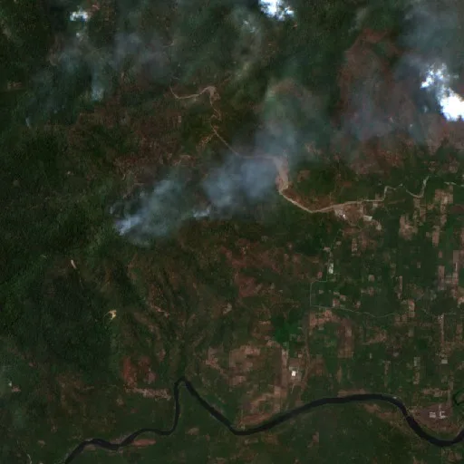 Incendio cerca de Galela — Sentinel-2 true color