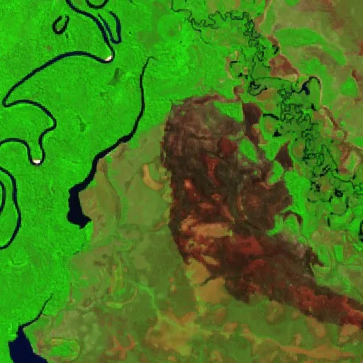 Wildfire near Gaúcha do Norte (Jul 22) — Sentinel-2 SWIR