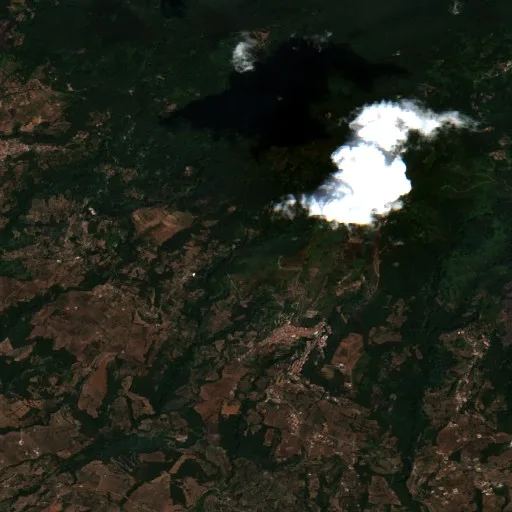 Wildfire near Gizzeria — Sentinel-2 true color