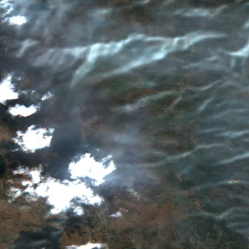 Incendio cerca de Gjegjan — Sentinel-2 true color