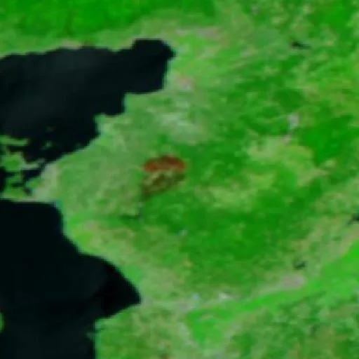 Wildfire near Gömeç — NASA satellite