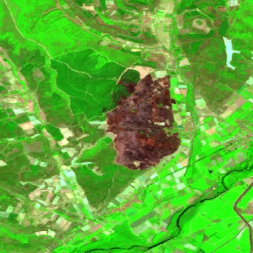 Incendio cerca de Gradefes — Sentinel-2 SWIR (fuego)
