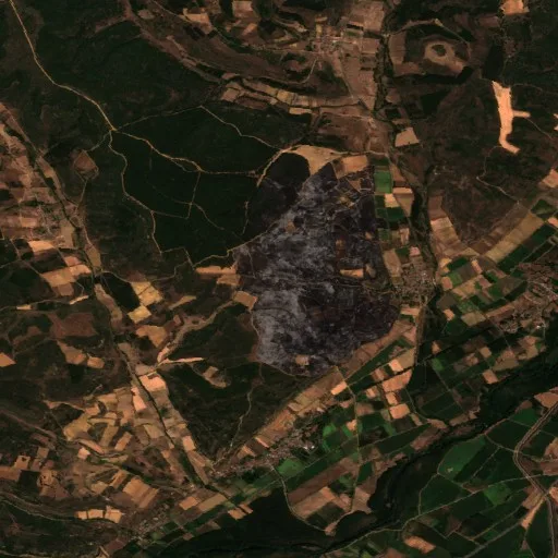 Incendio cerca de Gradefes — Sentinel-2 true color