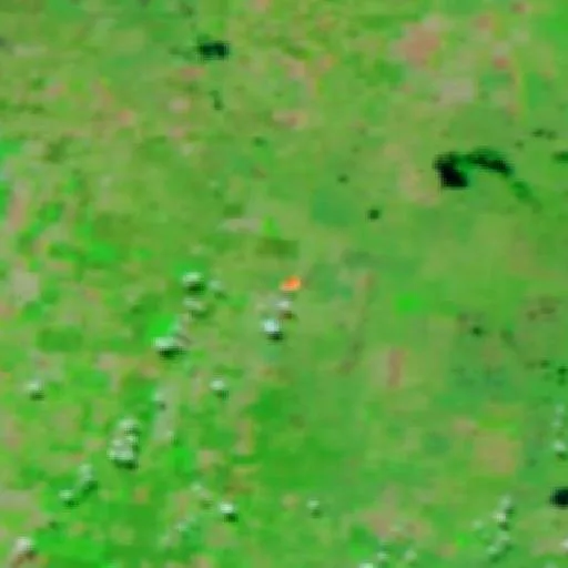 Wildfire near Gregoria Pérez de Denis — NASA satellite