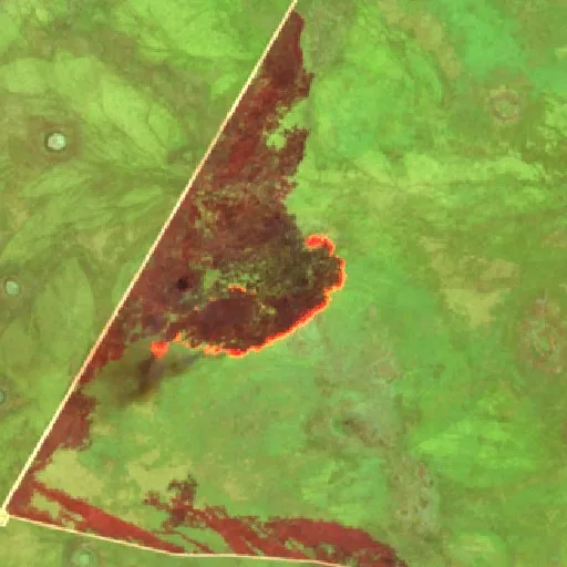 Wildfire near Gregório — Sentinel-2 SWIR (fuego)