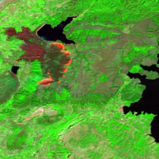 Wildfire near Guri i Zi — Sentinel-2 SWIR (fuego)